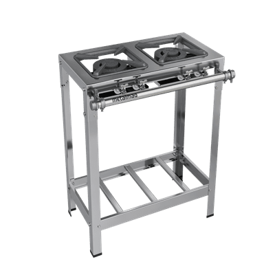 Fogão inox 2 bocas 40×40 (1QD)