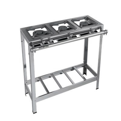 Fogão inox 3 bocas 40×40 (1QD)