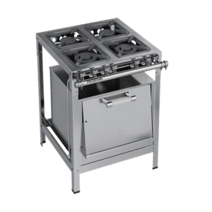 Fogão inox 4 bocas 30×30 (2QD) e forno Fogão inox 4 bocas 30×30 (2QD) e forno