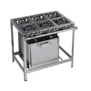 Fogão inox 6 bocas 40×40 (3QD) e forno Fogão inox 6 bocas 40×40 (3QD) e forno