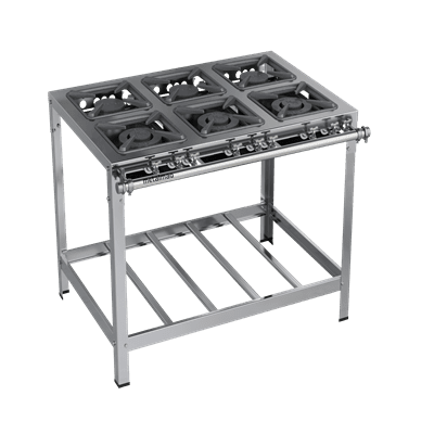 Fogão inox 6 bocas 40×40 (3QD)