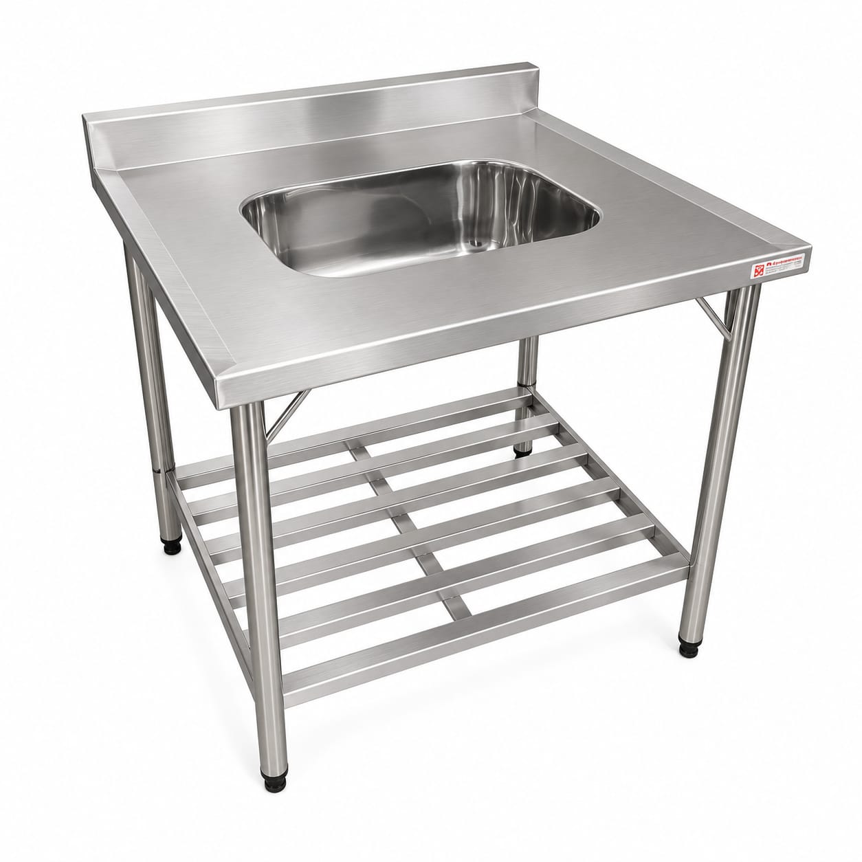 PIA INOX 0,88×0,87×90 1 CUBA 50X40X25 304 com prateleira