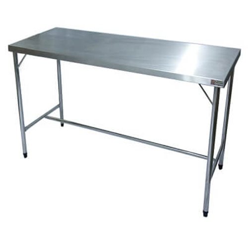 MESA AÇO INOX 430 1,90X0,90X0,85 COM PÉ DE INOX